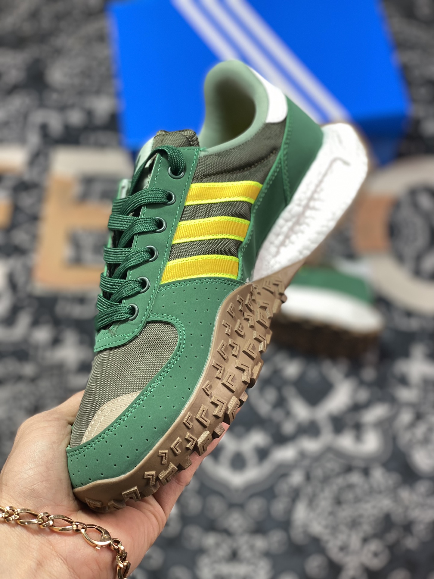 Adidas Retropy Boost E5 WRP E5 Second Generation Series Retro Racing ”Dark Green Yellow” HP2192