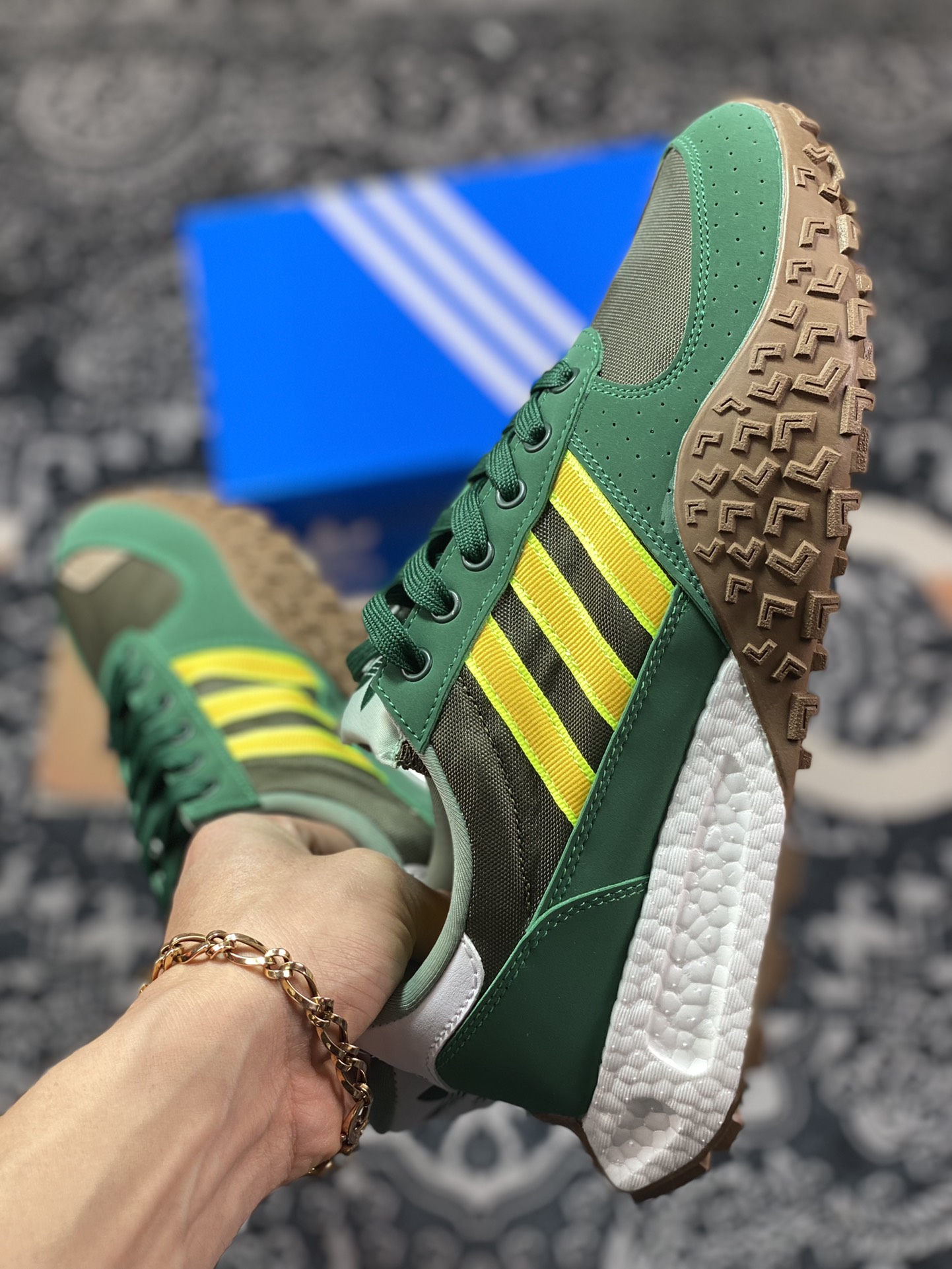 Adidas Retropy Boost E5 WRP E5 Second Generation Series Retro Racing ”Dark Green Yellow” HP2192