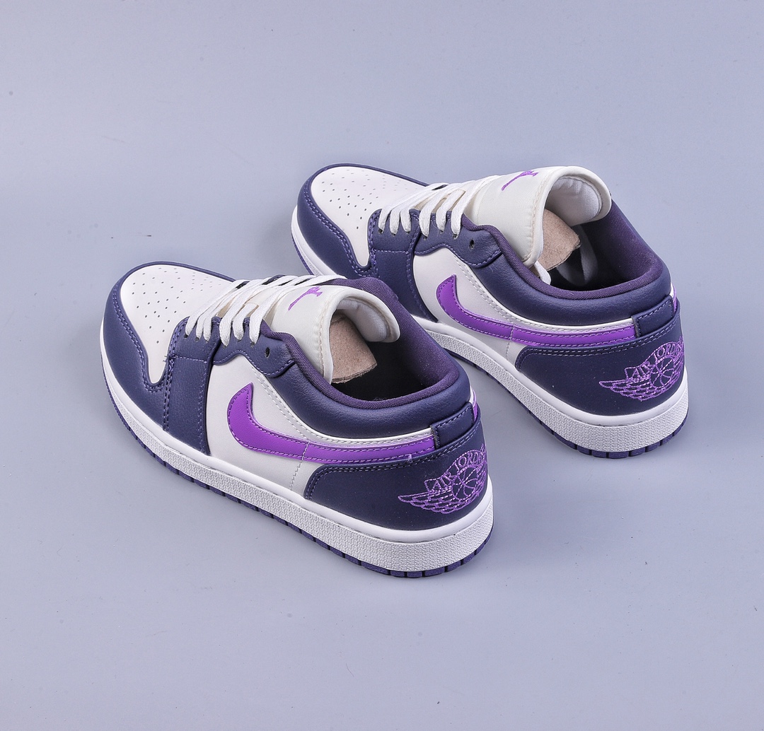 200 Air Jordan 1 Low AJ1 乔1白紫色 文化低帮休闲板鞋  DC0774-502