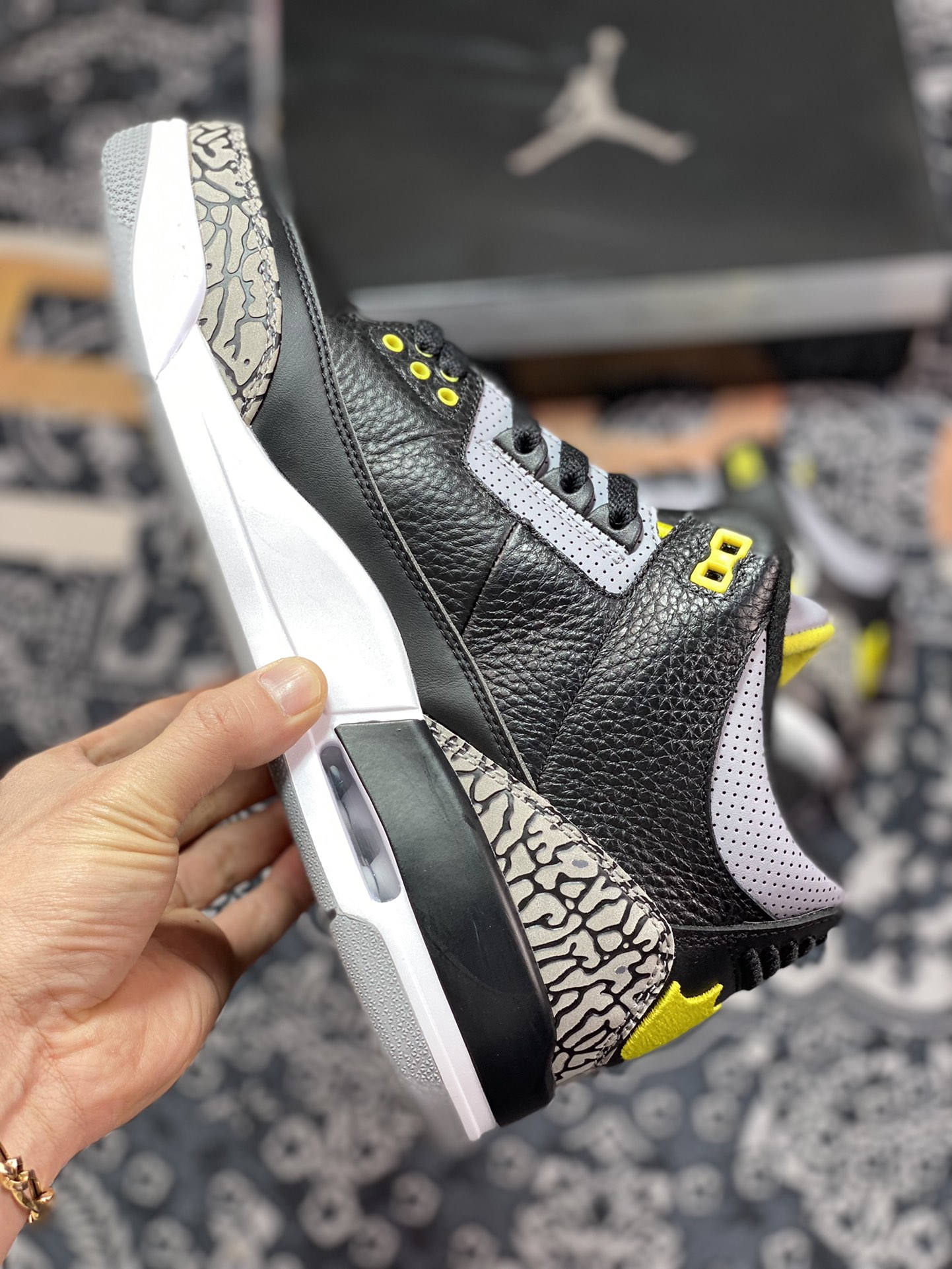 Air Jordan 3 Retro PE ”Oregon Ducks Pit Crew Black” Michael AJ3 generation