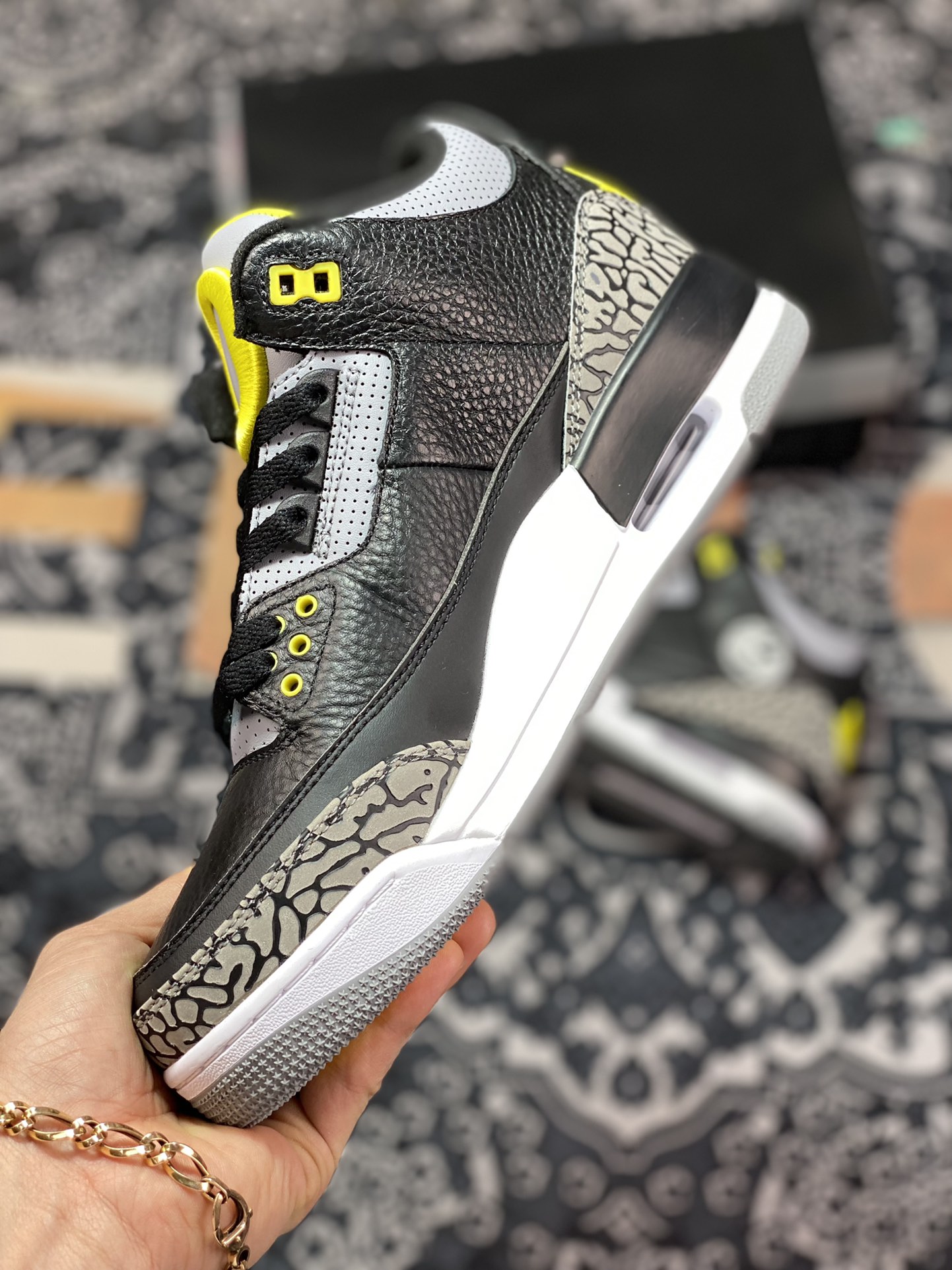 Air Jordan 3 Retro PE ”Oregon Ducks Pit Crew Black” Michael AJ3 generation