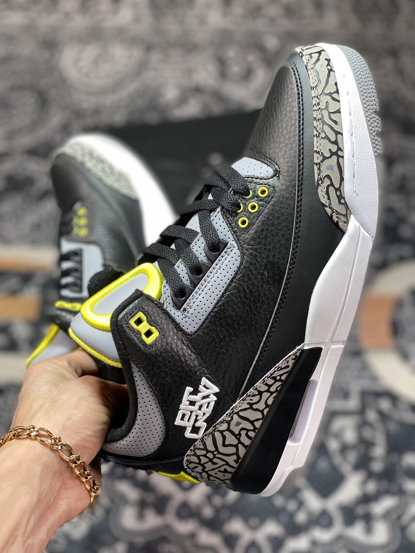 Air Jordan 3 Retro PE ”Oregon Ducks Pit Crew Black” Michael AJ3 generation