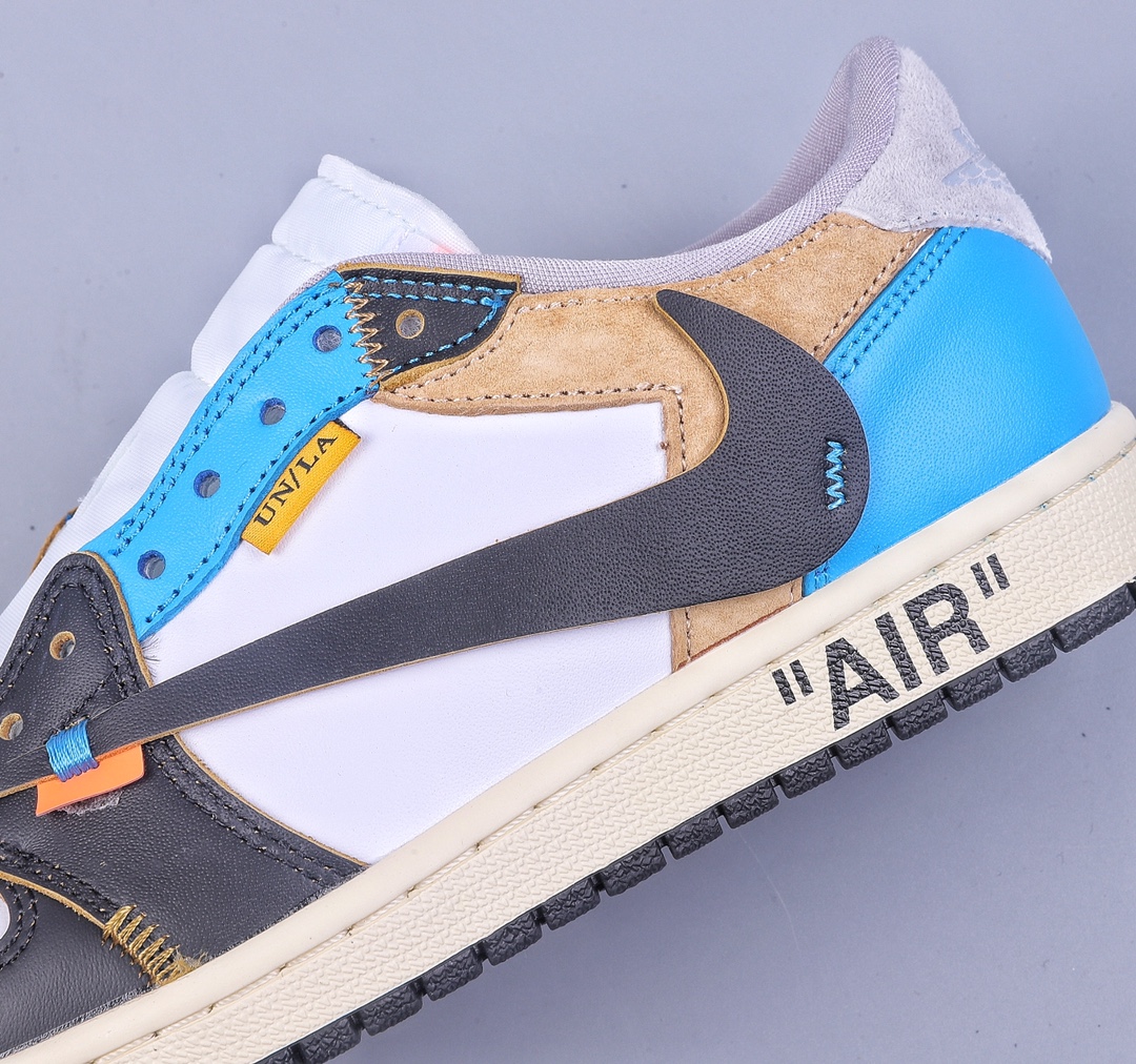 240 湖南版OWx Air Jordan 1 Low 拼接倒钩 高端定制配色 CZ0790-108