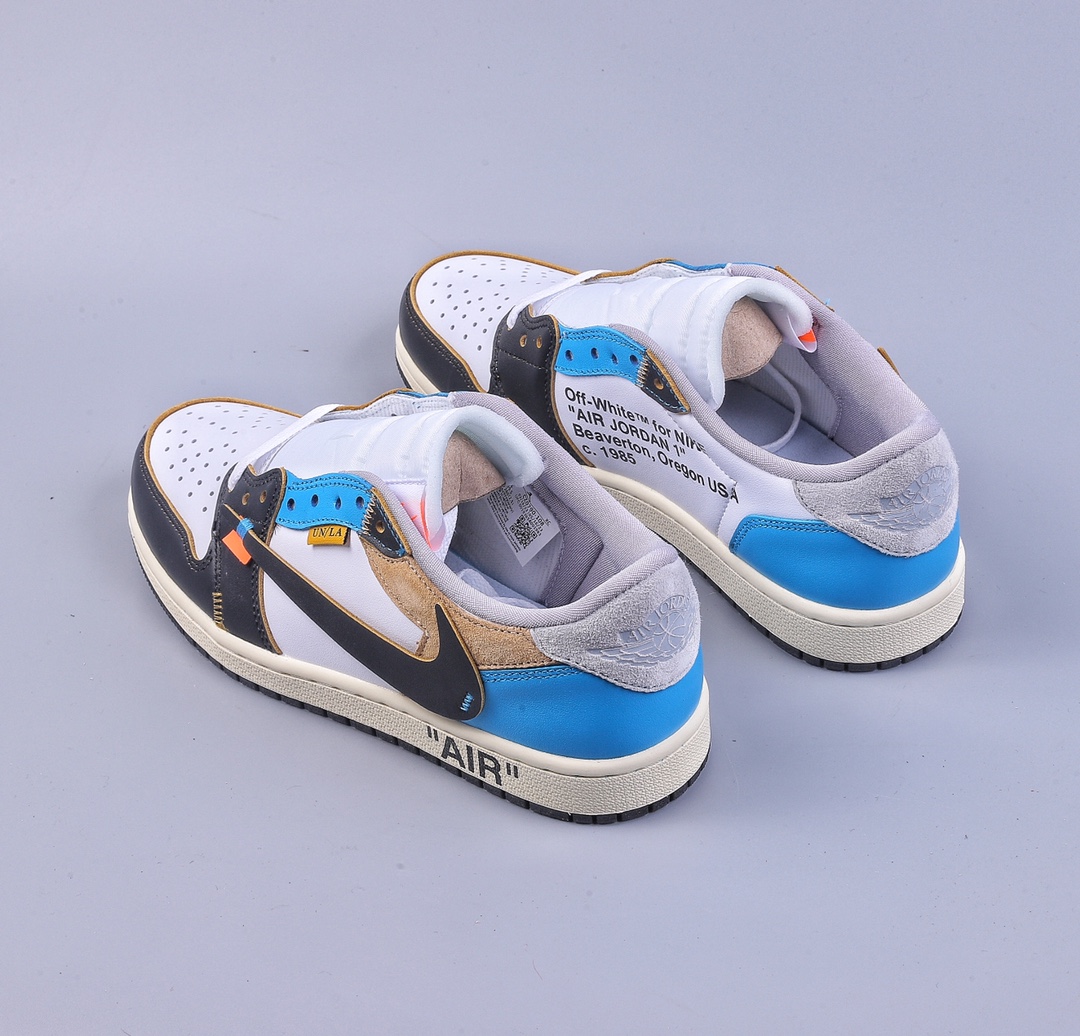 240 湖南版OWx Air Jordan 1 Low 拼接倒钩 高端定制配色 CZ0790-108