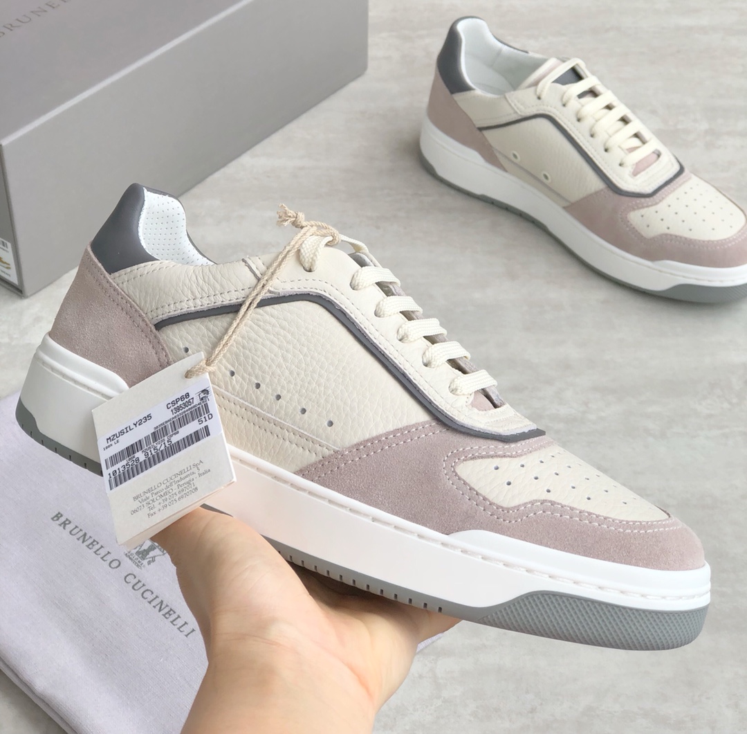 Brunello Cucinelli Primavera/Verano Nuevo Bloqueo de Color Tablero Deportivo Zapatos de Hombre ¡Este