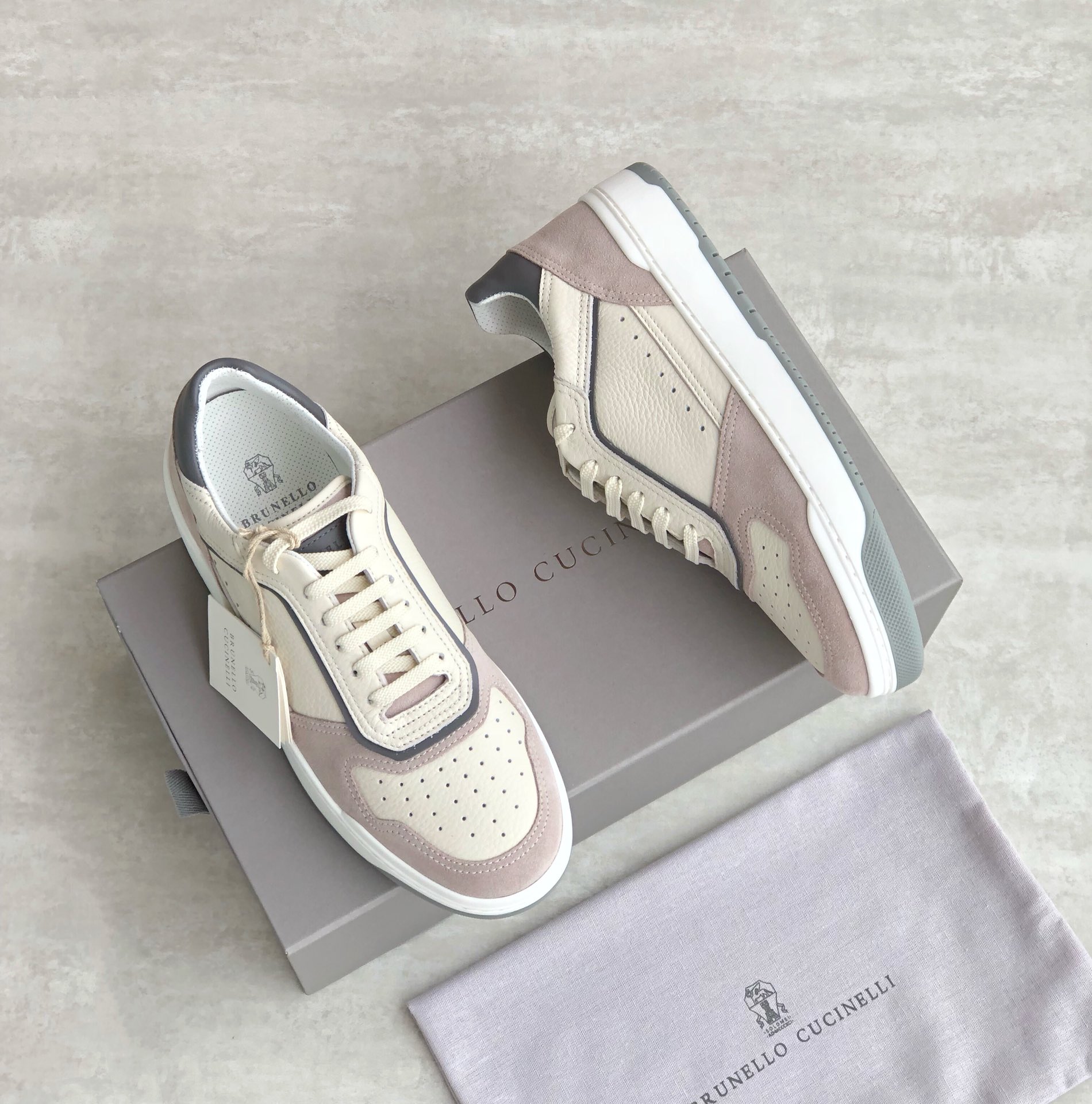 Brunello Cucinelli Primavera/Verano Nuevo Bloqueo de Color Tablero Deportivo Zapatos de Hombre ¡Este