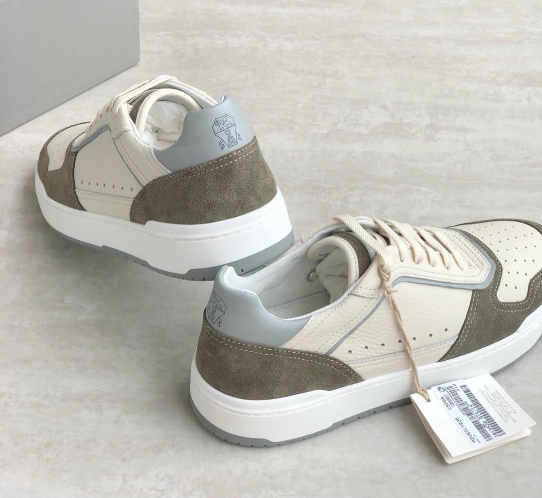 Brunello Cucinelli Primavera/Verano Nuevo Bloqueo de Color Tablero Deportivo Zapatos de Hombre ¡Este