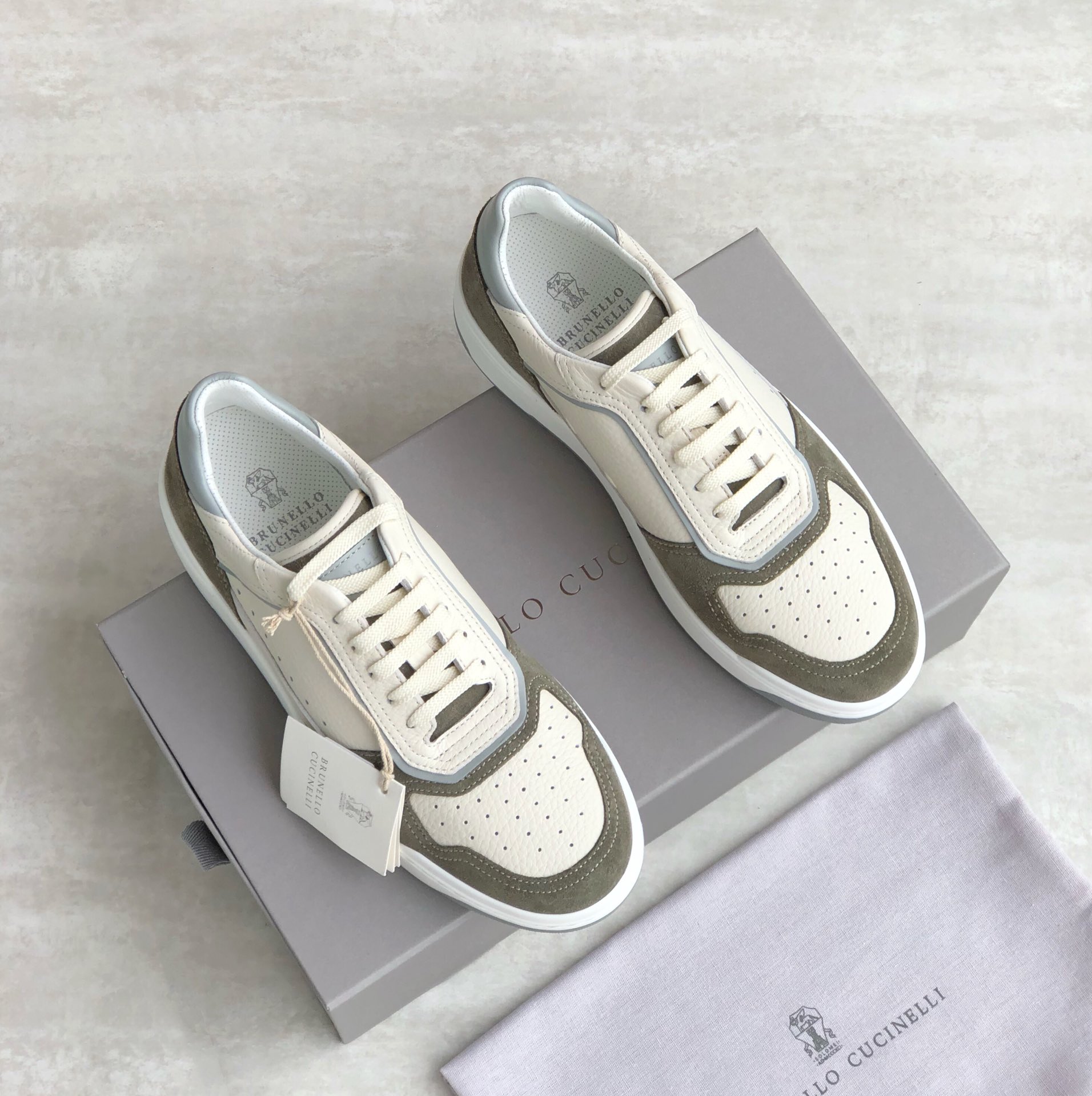 Brunello Cucinelli Primavera/Verano Nuevo Bloqueo de Color Tablero Deportivo Zapatos de Hombre ¡Este