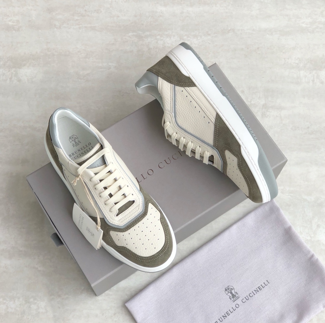 Brunello Cucinelli Primavera/Verano Nuevo Bloqueo de Color Tablero Deportivo Zapatos de Hombre ¡Este