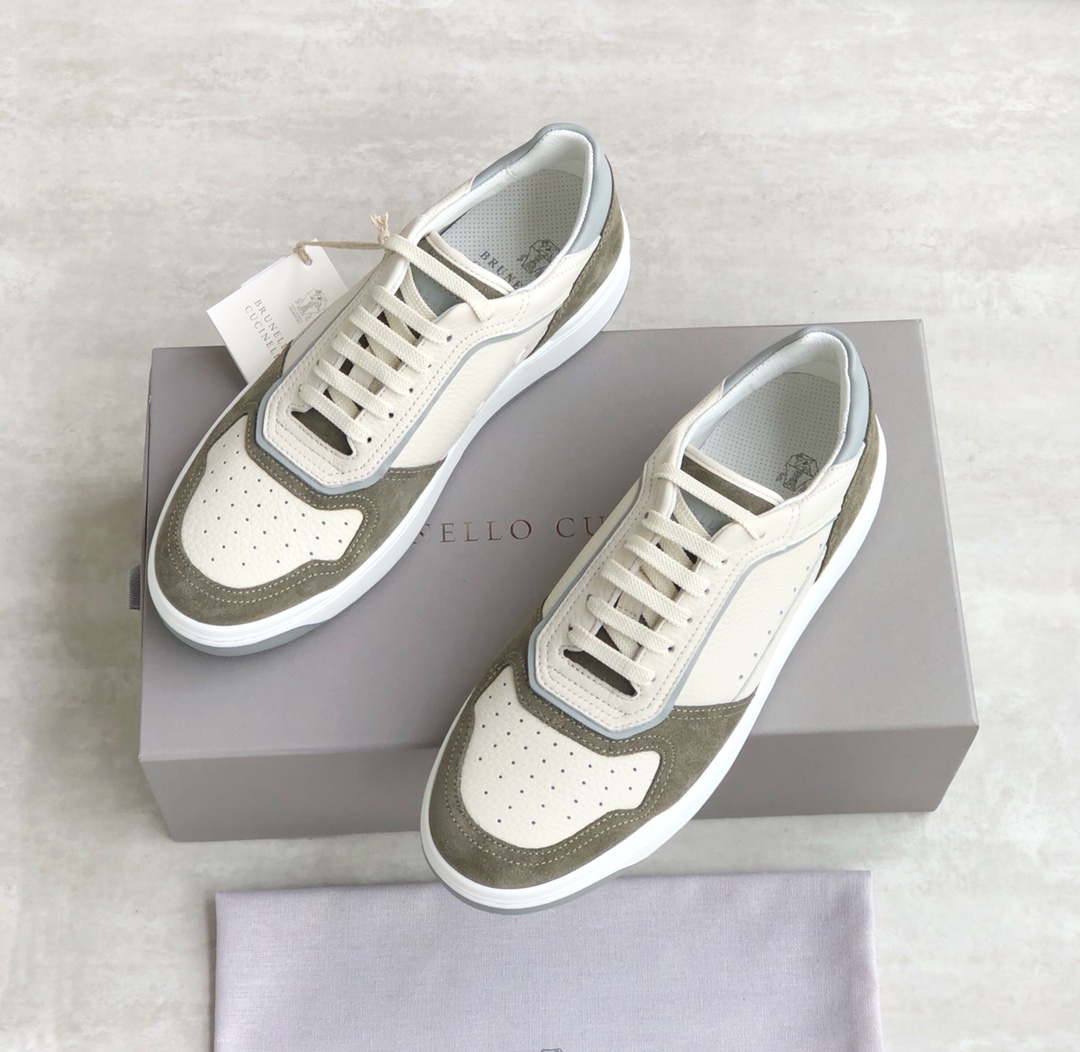 Brunello Cucinelli Primavera/Verano Nuevo Bloqueo de Color Tablero Deportivo Zapatos de Hombre ¡Este