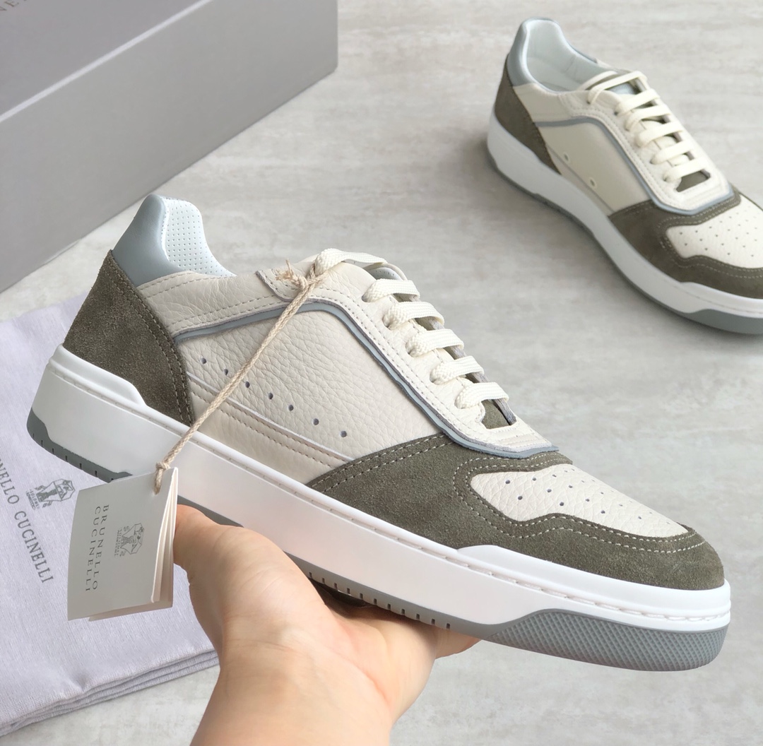 Brunello Cucinelli Primavera/Verano Nuevo Bloqueo de Color Tablero Deportivo Zapatos de Hombre ¡Este