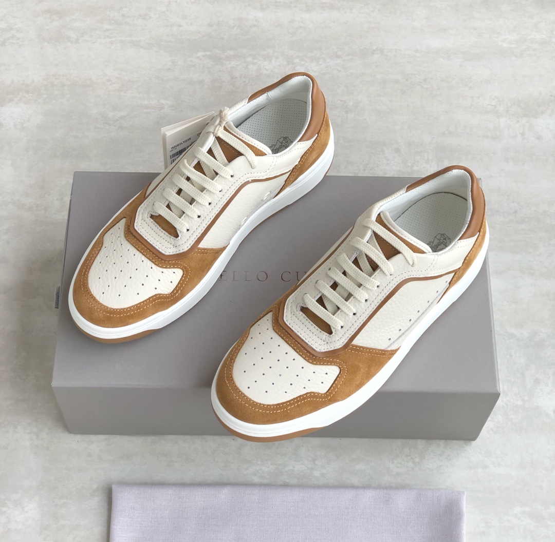 Brunello Cucinelli Primavera/Verano Nuevo Bloqueo de Color Tablero Deportivo Zapatos de Hombre ¡Este