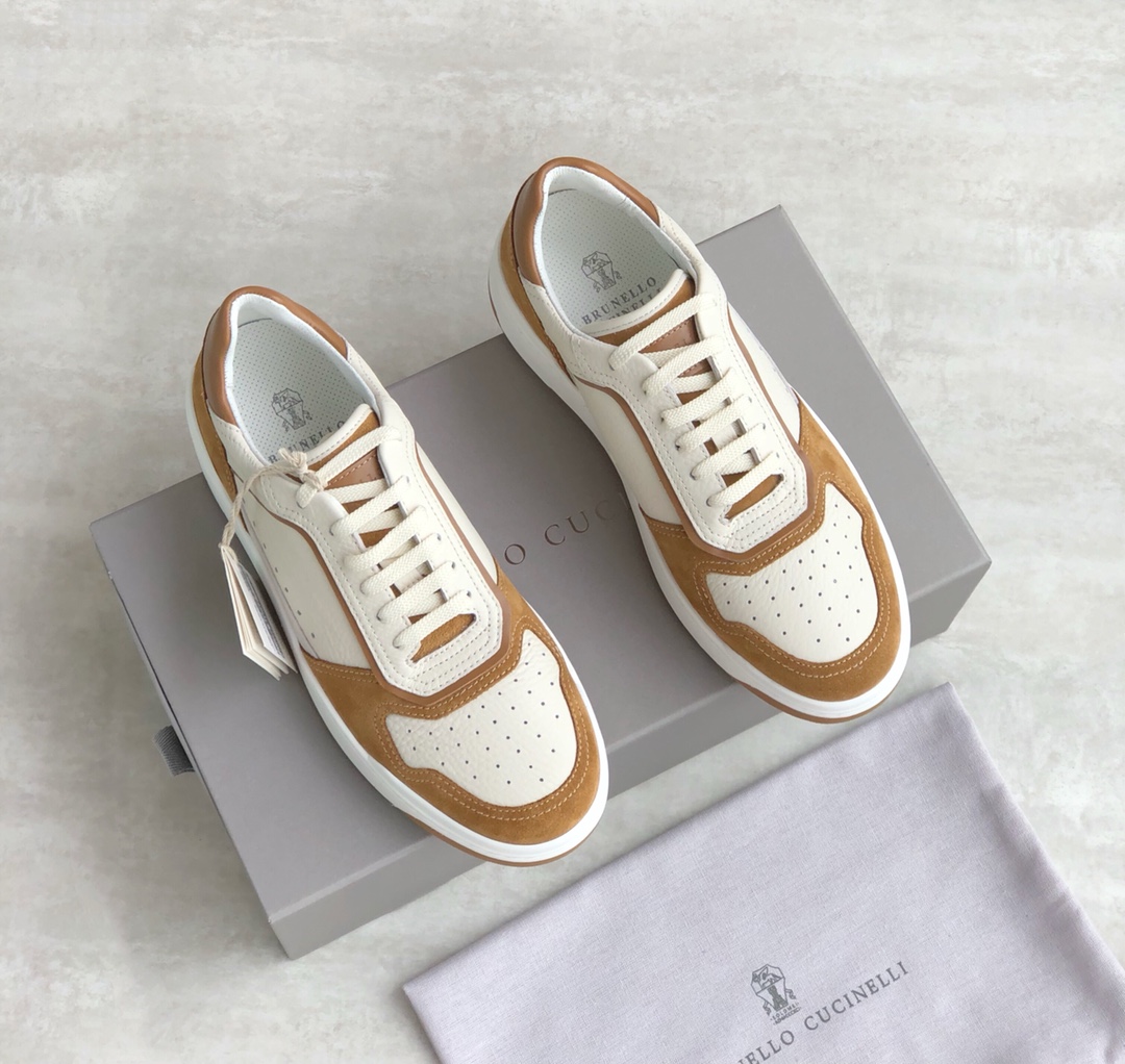 Brunello Cucinelli Primavera/Verano Nuevo Bloqueo de Color Tablero Deportivo Zapatos de Hombre ¡Este