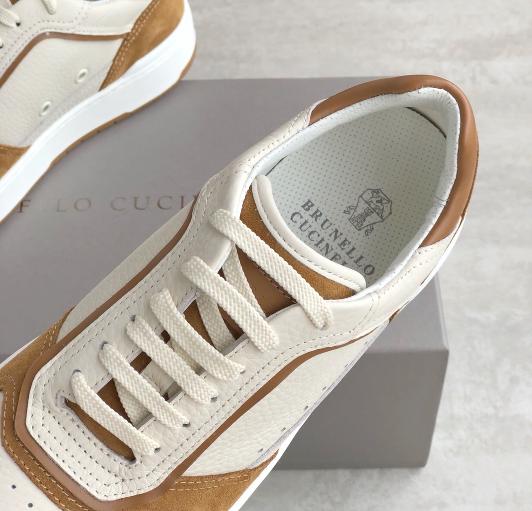 Brunello Cucinelli Primavera/Verano Nuevo Bloqueo de Color Tablero Deportivo Zapatos de Hombre ¡Este