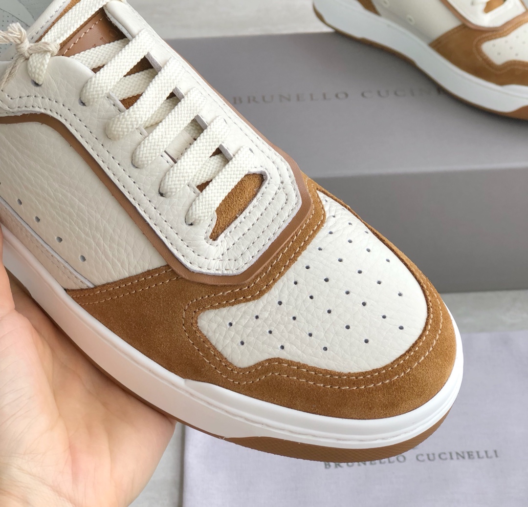 Brunello Cucinelli Primavera/Verano Nuevo Bloqueo de Color Tablero Deportivo Zapatos de Hombre ¡Este