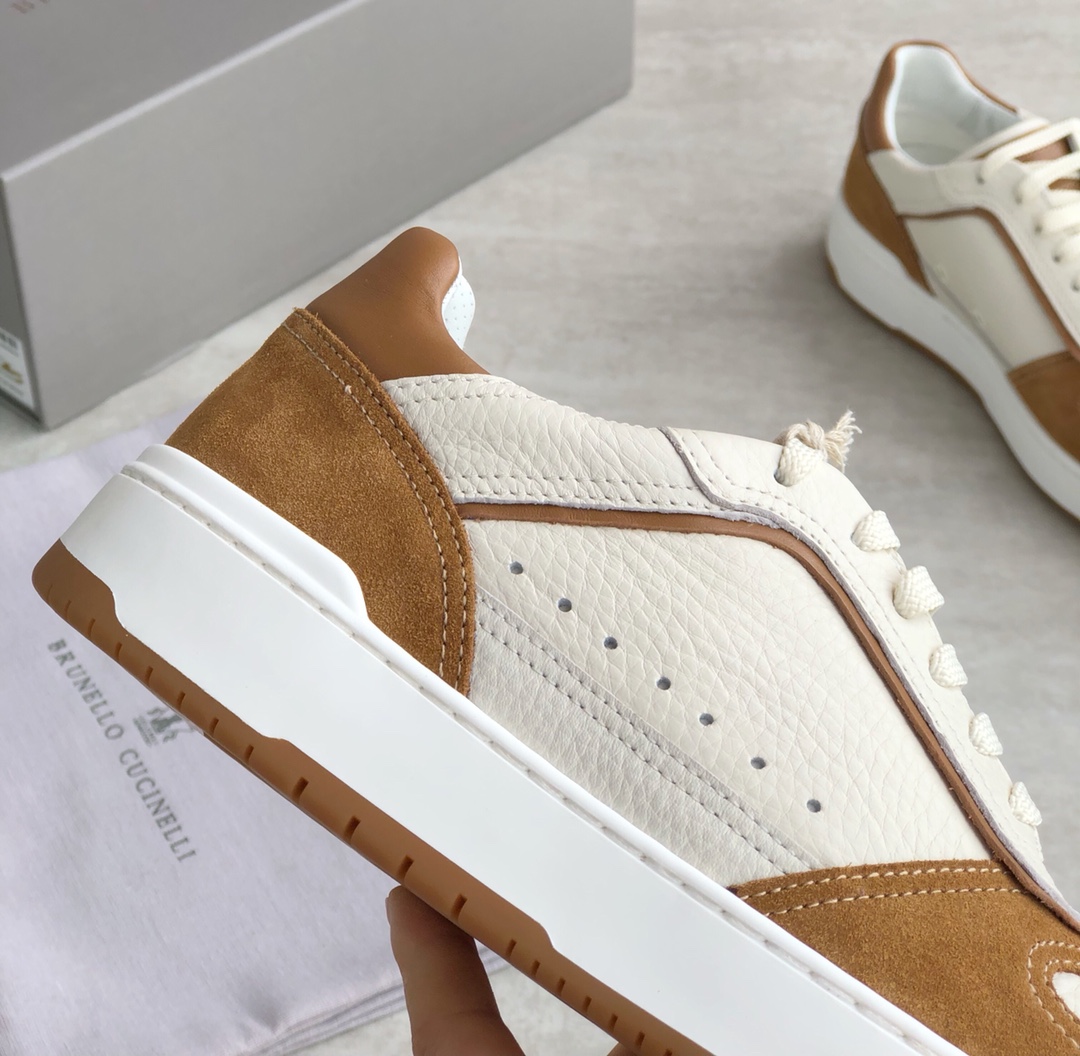 Brunello Cucinelli Primavera/Verano Nuevo Bloqueo de Color Tablero Deportivo Zapatos de Hombre ¡Este