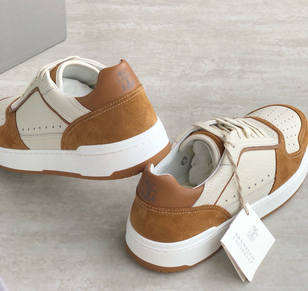 Brunello Cucinelli Primavera/Verano Nuevo Bloqueo de Color Tablero Deportivo Zapatos de Hombre ¡Este