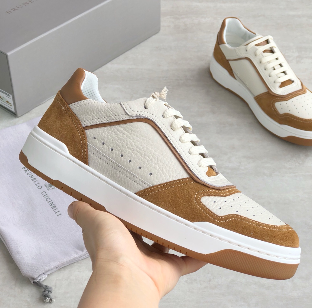 Brunello Cucinelli Primavera/Verano Nuevo Bloqueo de Color Tablero Deportivo Zapatos de Hombre ¡Este