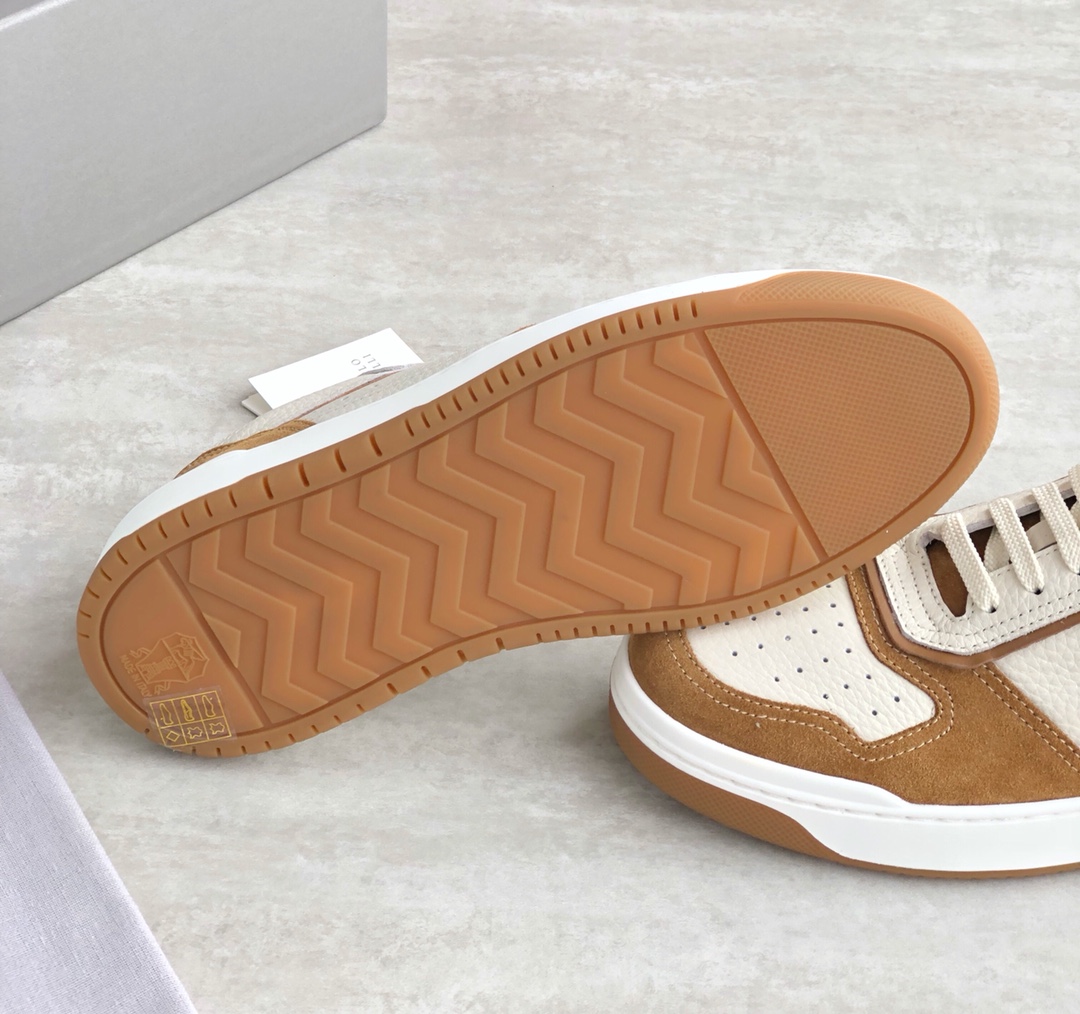 Brunello Cucinelli Primavera/Verano Nuevo Bloqueo de Color Tablero Deportivo Zapatos de Hombre ¡Este