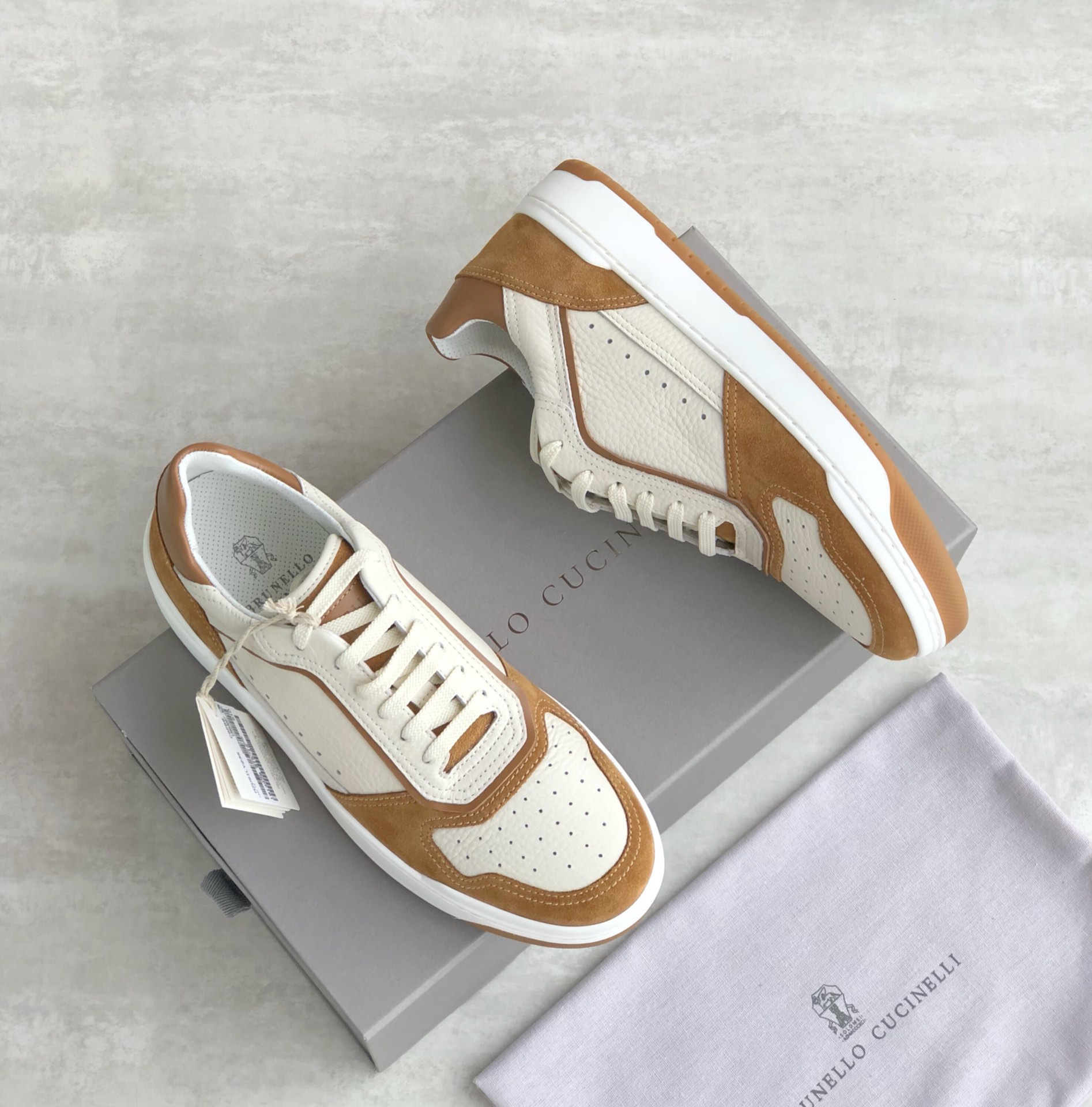 Brunello Cucinelli Primavera/Verano Nuevo Bloqueo de Color Tablero Deportivo Zapatos de Hombre ¡Este