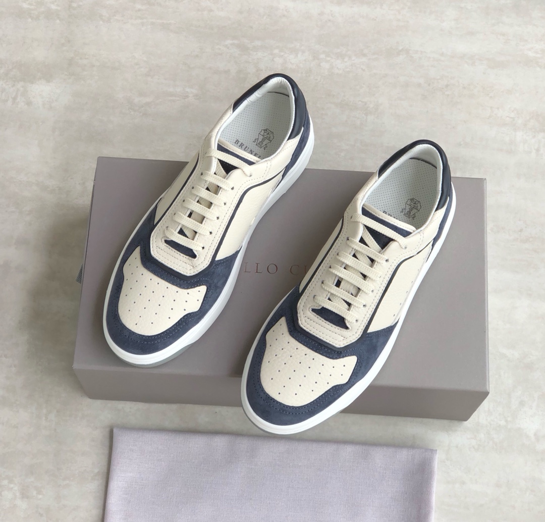 Brunello Cucinelli Primavera/Verano Nuevo Color Block Sports Board Zapatos de hombre El tejido de es