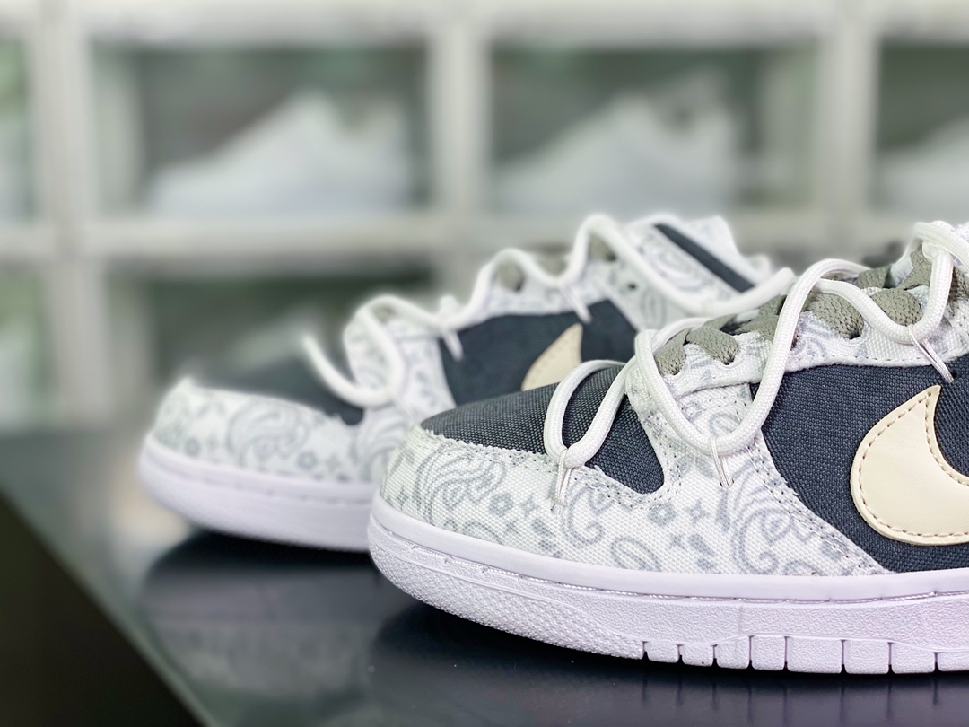 200 Nike SB Dunk Low"White/Dark Grey/Paisley"扣篮系列低帮DJ9955-100