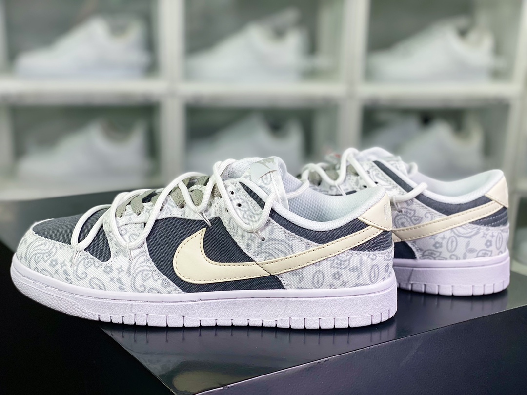 200 Nike SB Dunk Low"White/Dark Grey/Paisley"扣篮系列低帮DJ9955-100