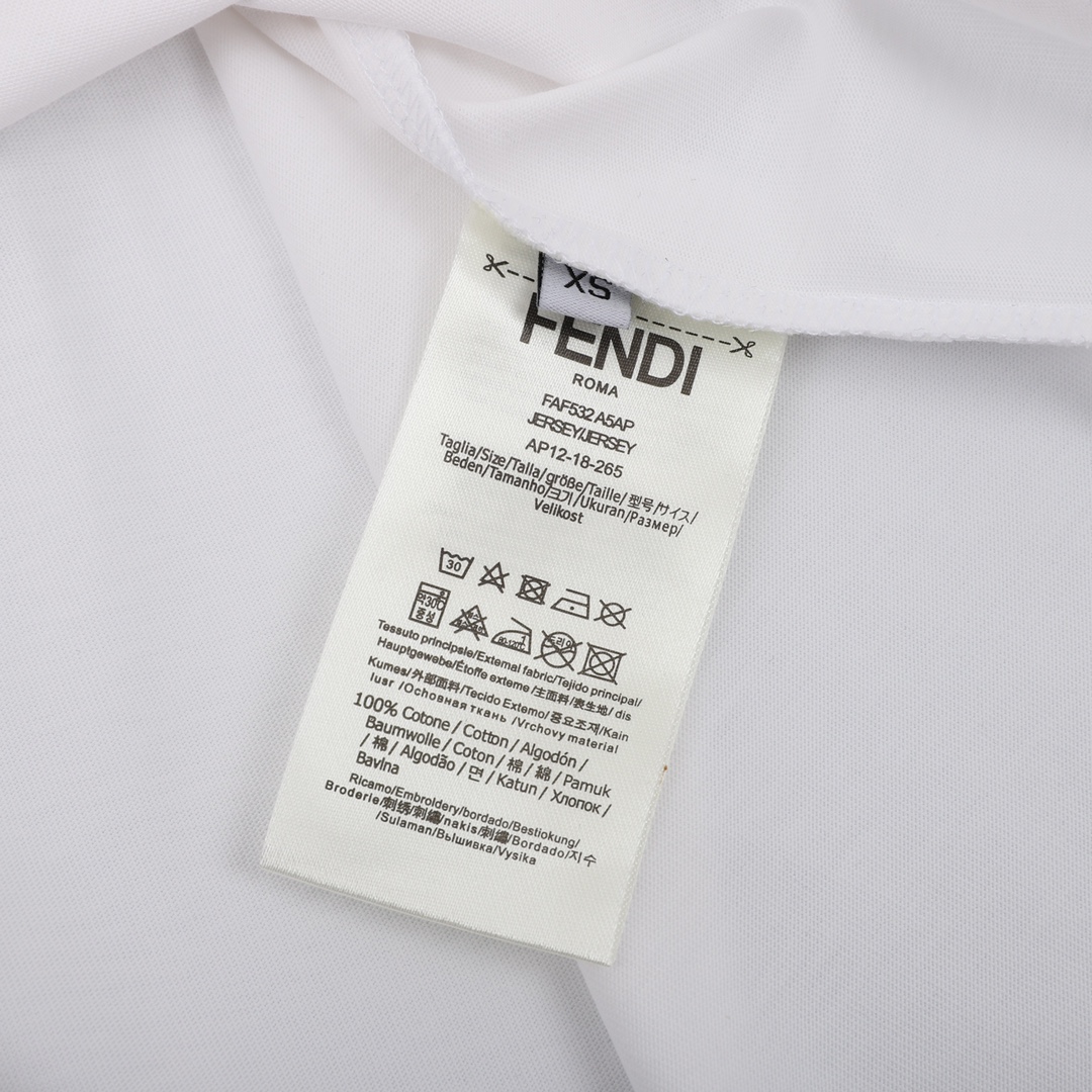 170 Fendi/芬迪 双F贴布刺绣圆领T恤