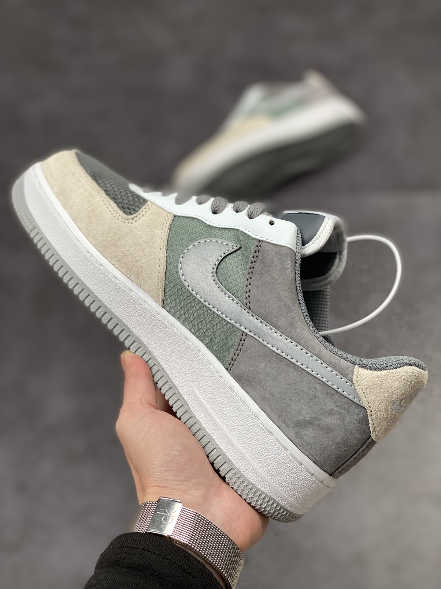 190 Nike Air Force 1 Low 07 米灰帆布拼接 CW2288-703