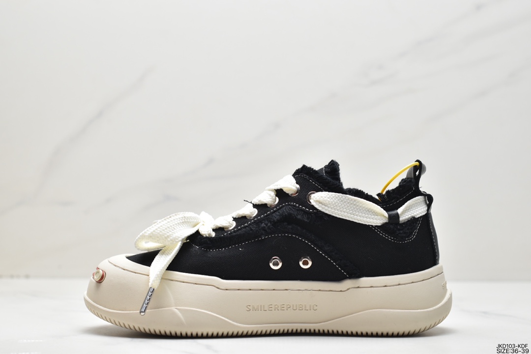 SMILEREPUBLIC thick-soled open smile canvas shoes series