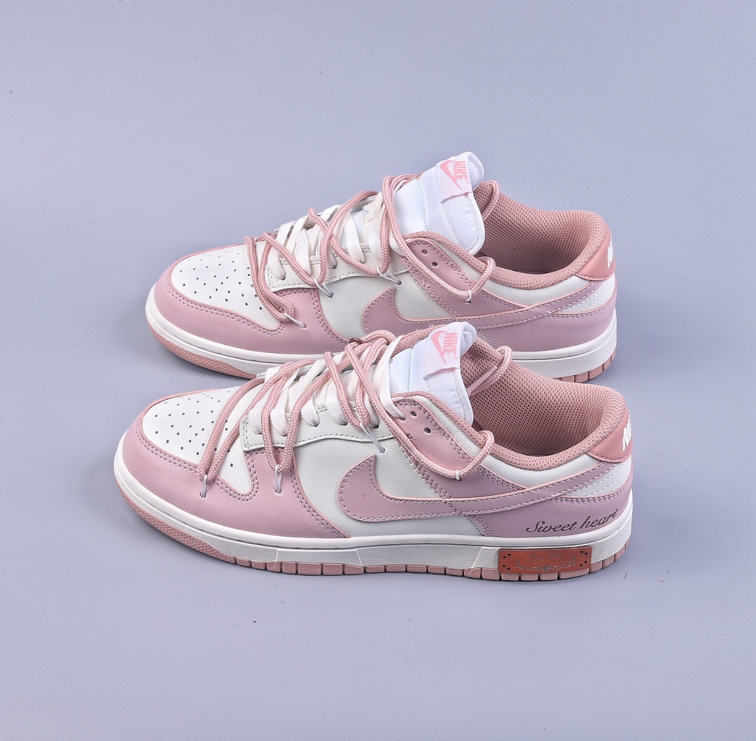 220 Nike Dunk Low ESS 定制版 玫瑰粉 复古甜心绑带低帮休闲板鞋 DD1503-118