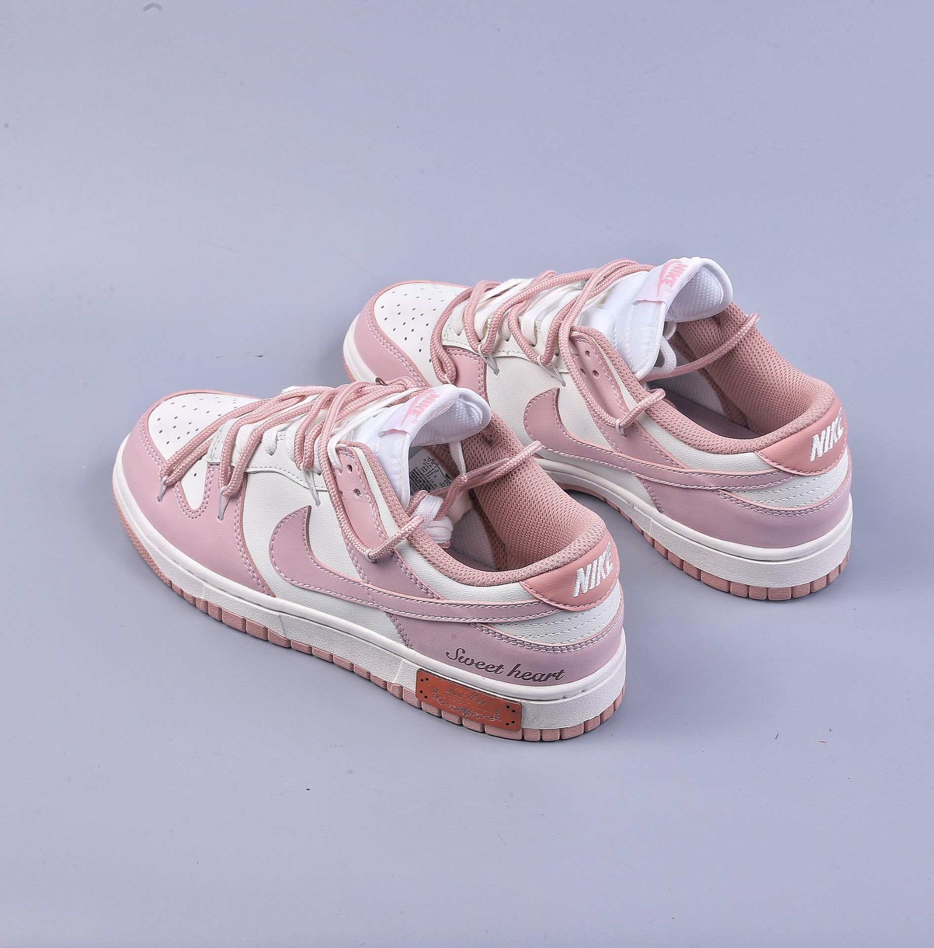 220 Nike Dunk Low ESS 定制版 玫瑰粉 复古甜心绑带低帮休闲板鞋 DD1503-118