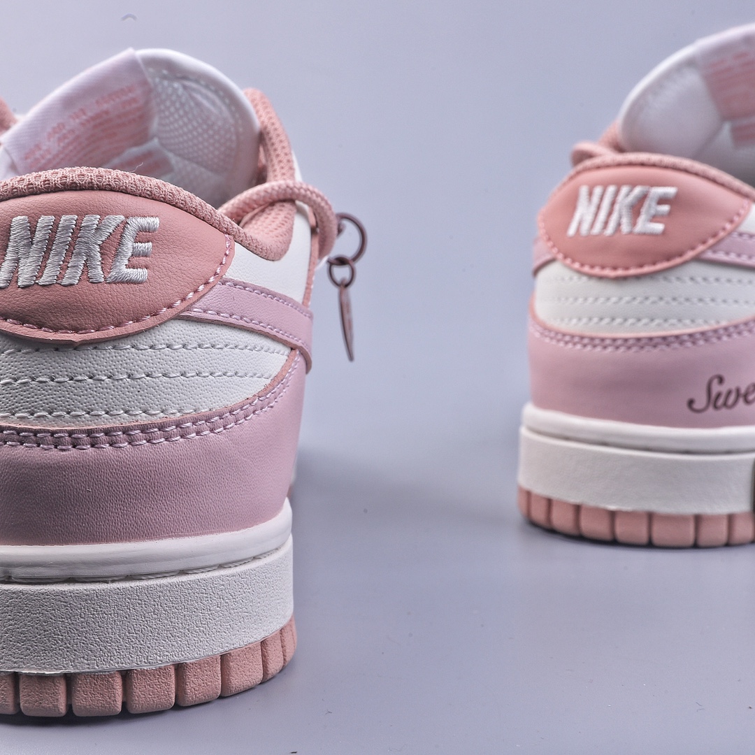 220 Nike Dunk Low ESS 定制版 玫瑰粉 复古甜心绑带低帮休闲板鞋 DD1503-118