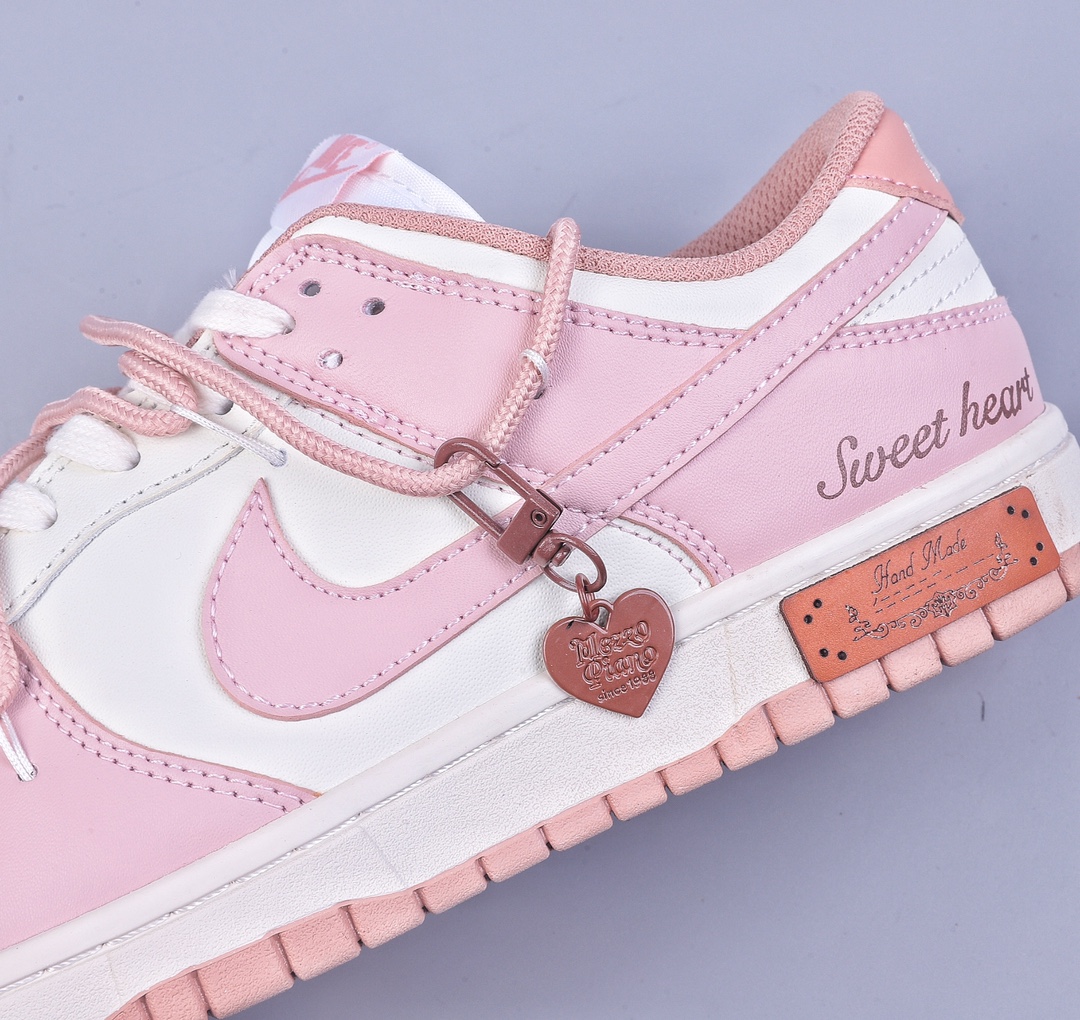 220 Nike Dunk Low ESS 定制版 玫瑰粉 复古甜心绑带低帮休闲板鞋 DD1503-118