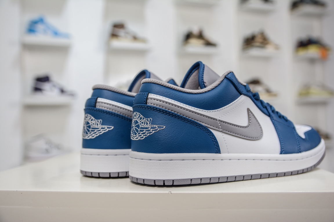 220 纯原Air Jordan 1 Low 灰白蓝 AJ1乔1低帮休闲板鞋 553558-412