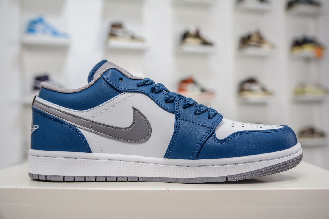 220 纯原Air Jordan 1 Low 灰白蓝 AJ1乔1低帮休闲板鞋 553558-412