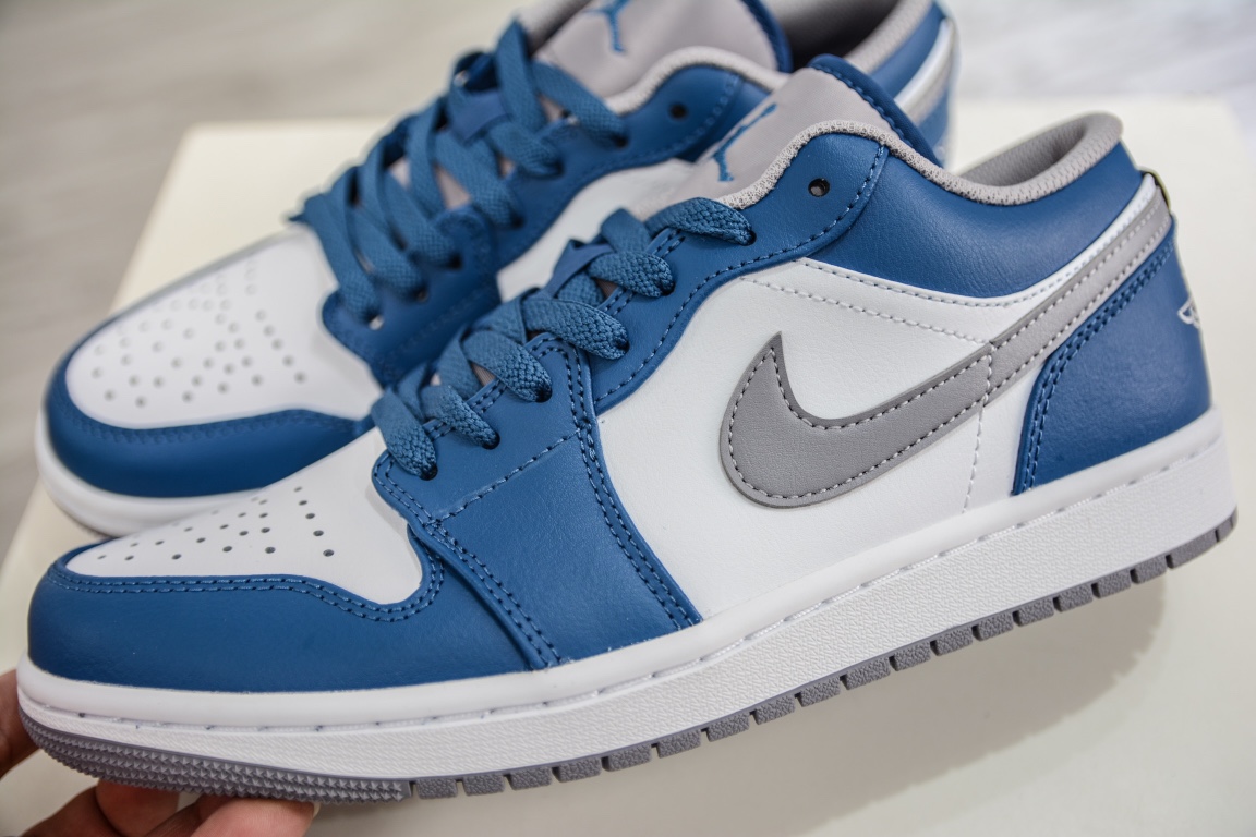 220 纯原Air Jordan 1 Low 灰白蓝 AJ1乔1低帮休闲板鞋 553558-412