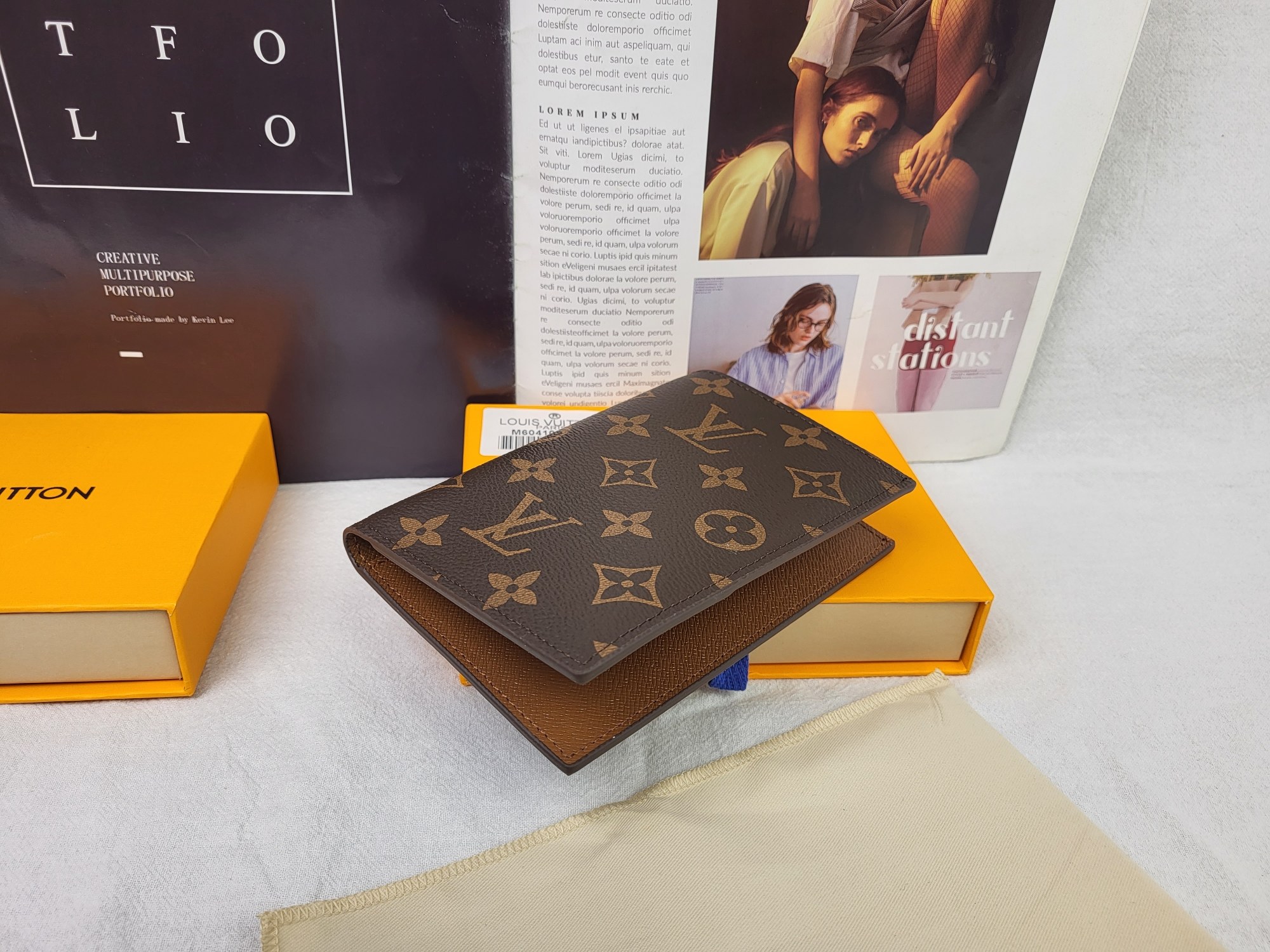 Luxury leather passport cover front view