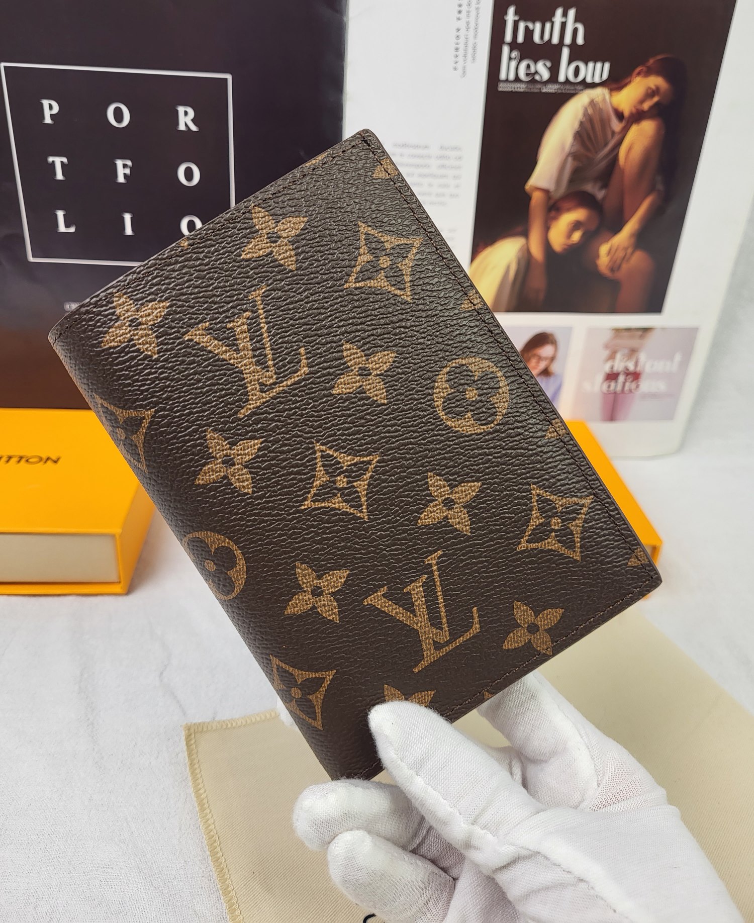 Luxury passport cover in hand