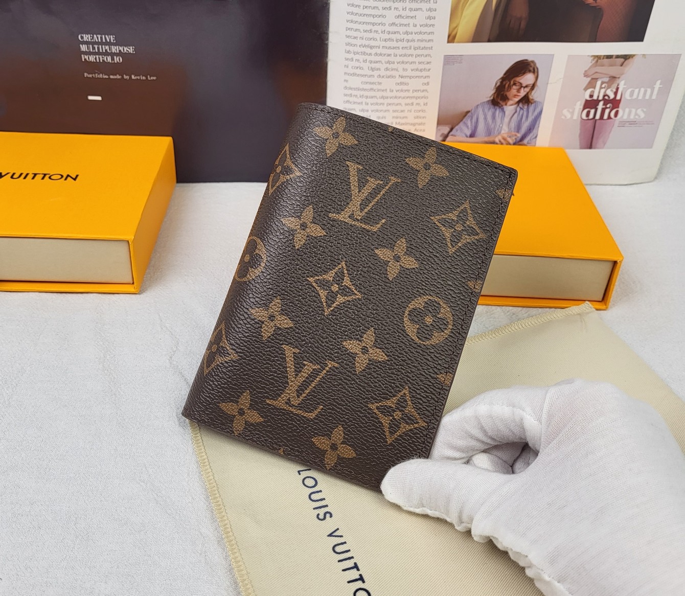 Leather passport cover different colors