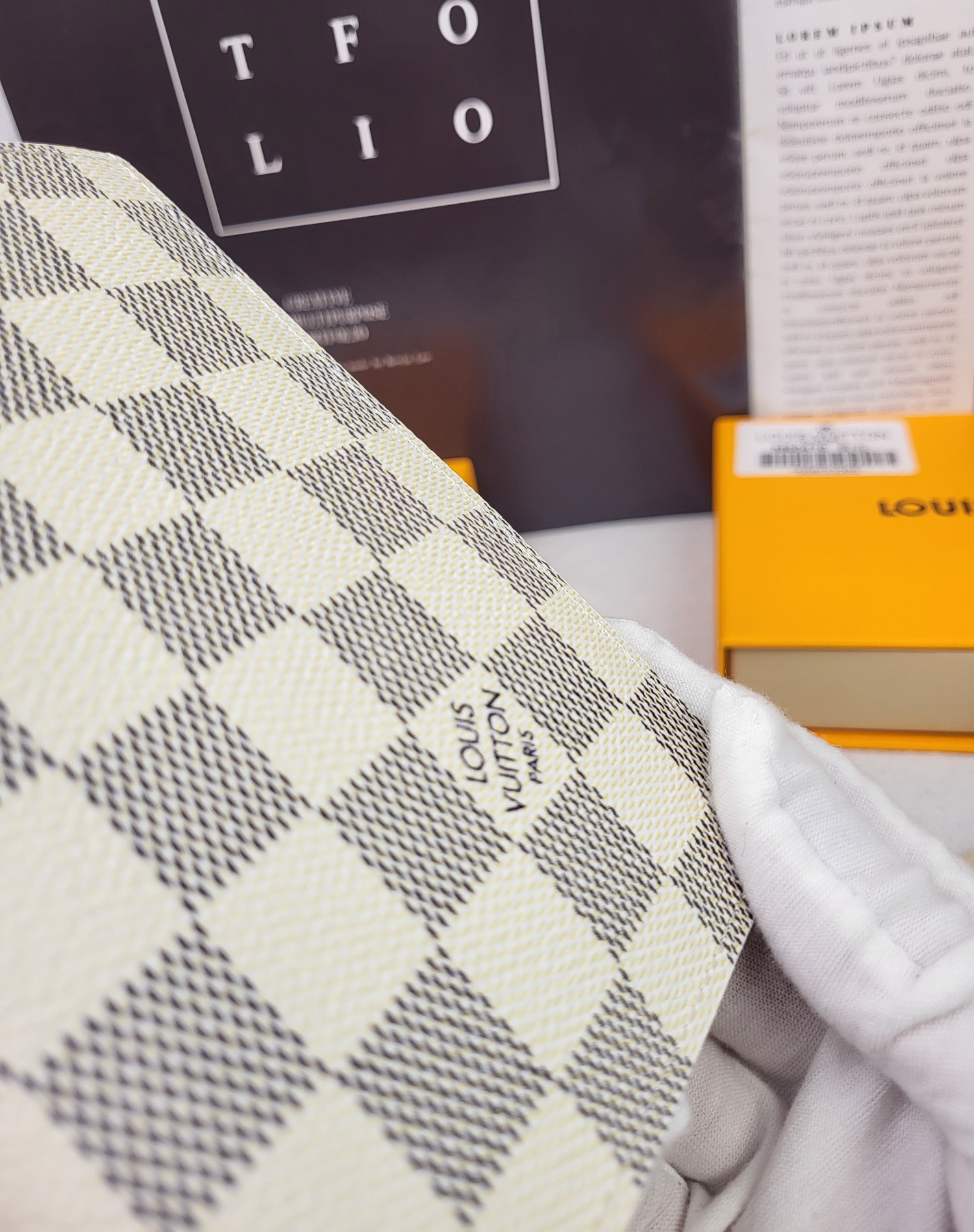 Passport wallet in use