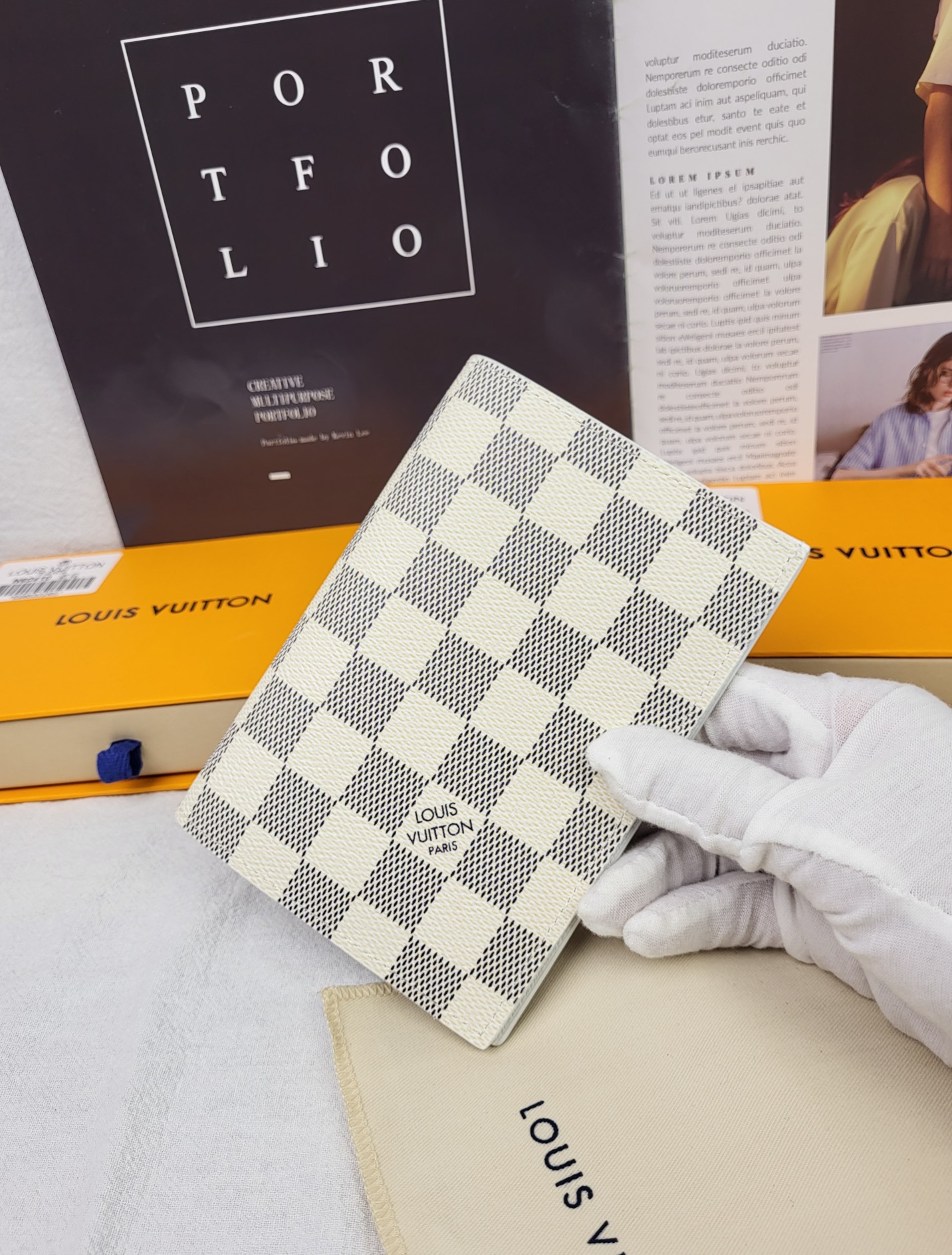 Passport wallet interior detail