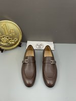 Hermes Replica
 Shoes Plain Toe 2023 Replica Wholesale Cheap Sales Online
 Men Cowhide Genuine Leather Casual