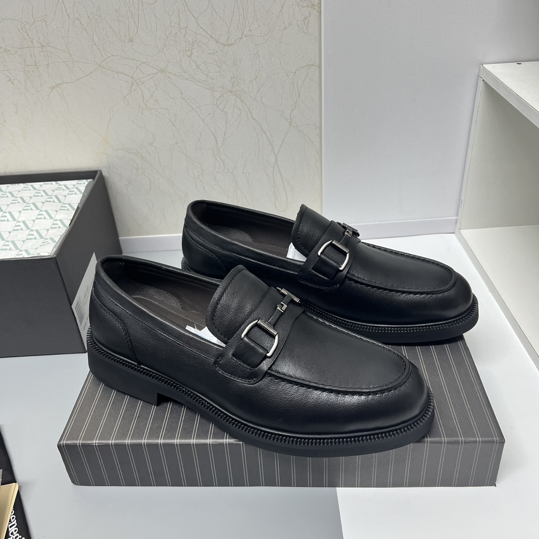 Zegna Chaussures Richelieu À Bout Uni Qualité parfaite
 Noir Hommes Cuir de vache Caoutchouc C4045048