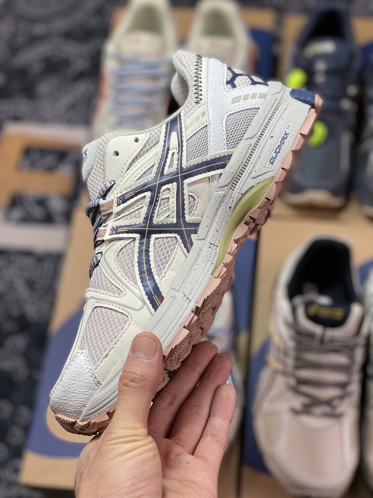 200  原装级别Asics Gel-Kahana 8 系列 浅灰 亚瑟士经典户外跑鞋 1011B109-023