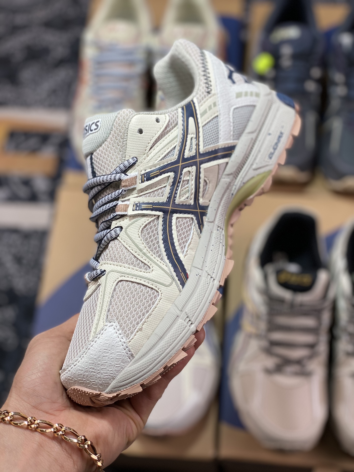 200  原装级别Asics Gel-Kahana 8 系列 浅灰 亚瑟士经典户外跑鞋 1011B109-023