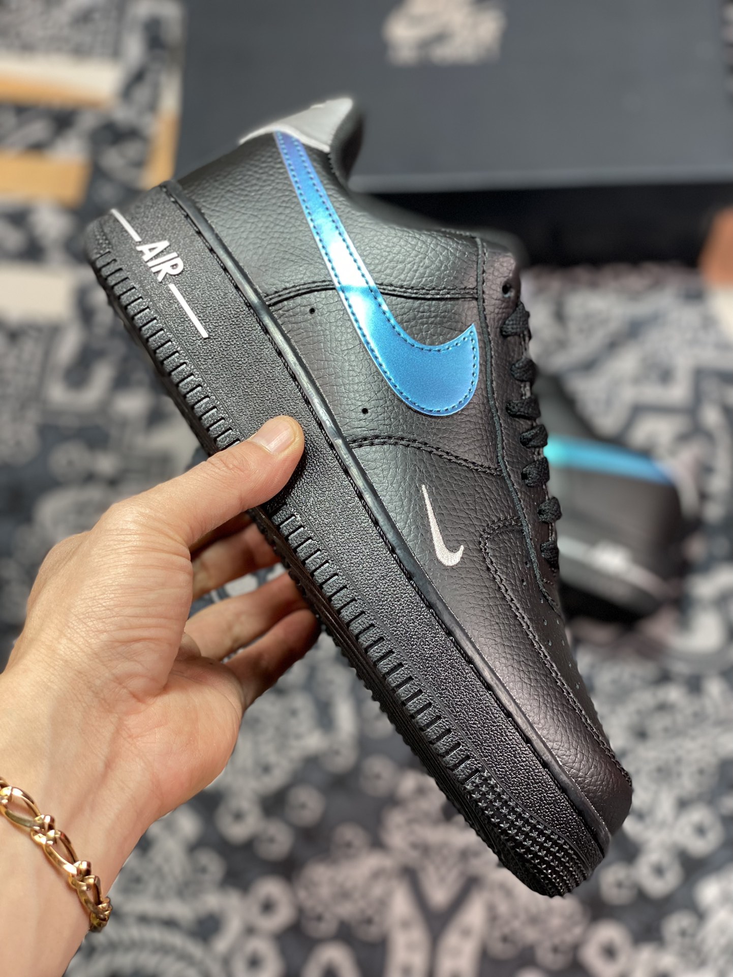 200 Nike Air Force 1’07 Low”Black Blue Lightning”空军一号FD0654-001