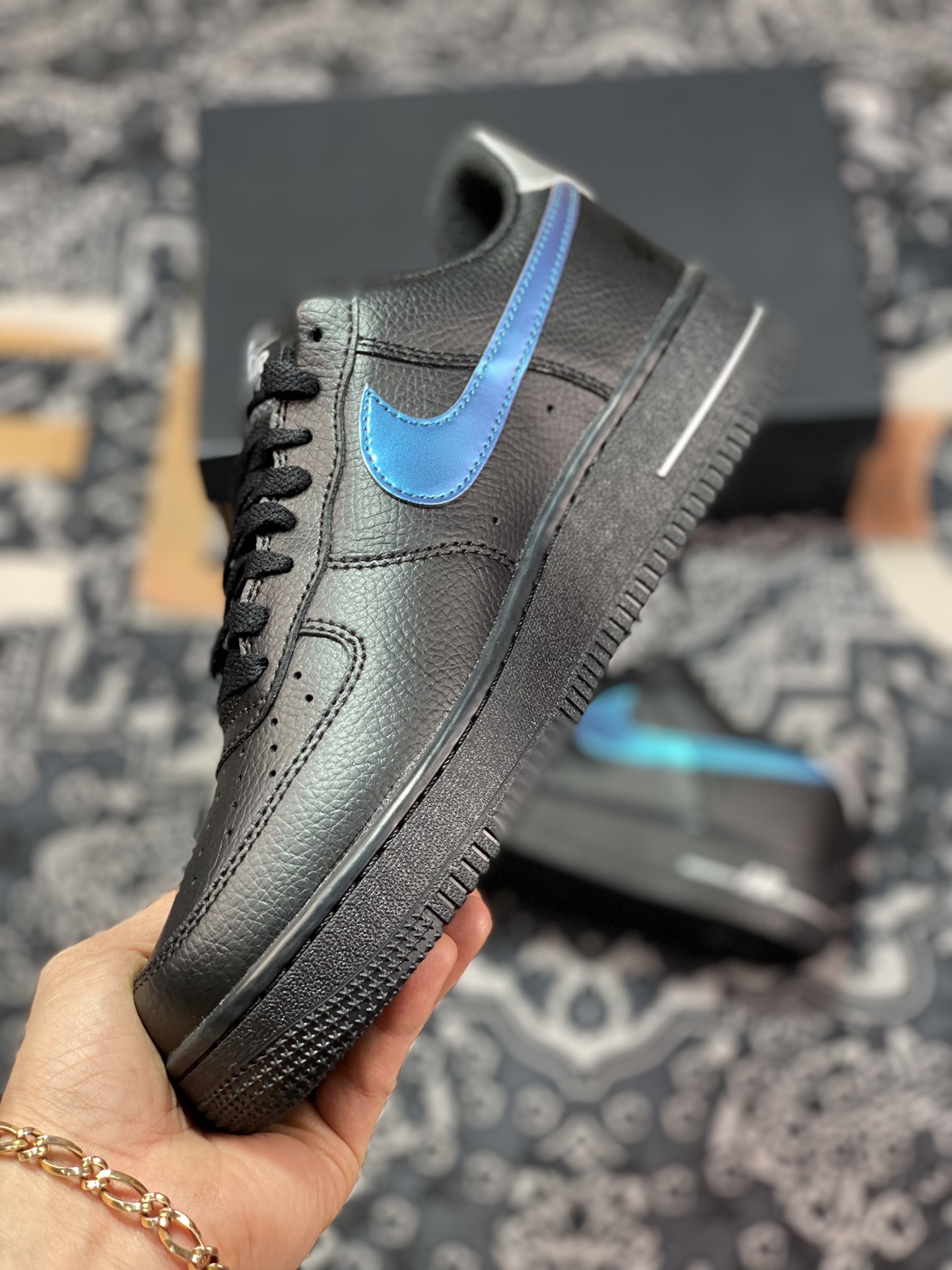 200 Nike Air Force 1’07 Low”Black Blue Lightning”空军一号FD0654-001