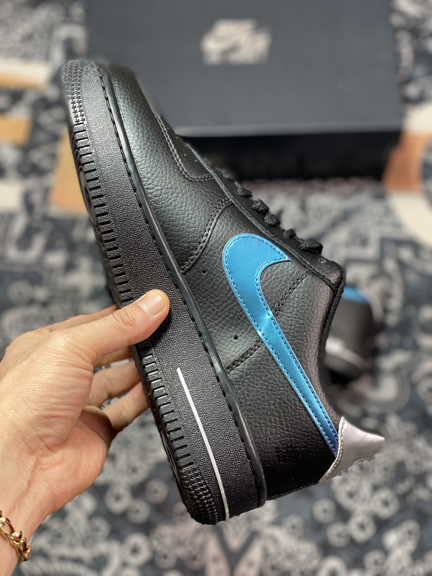 200 Nike Air Force 1’07 Low”Black Blue Lightning”空军一号FD0654-001