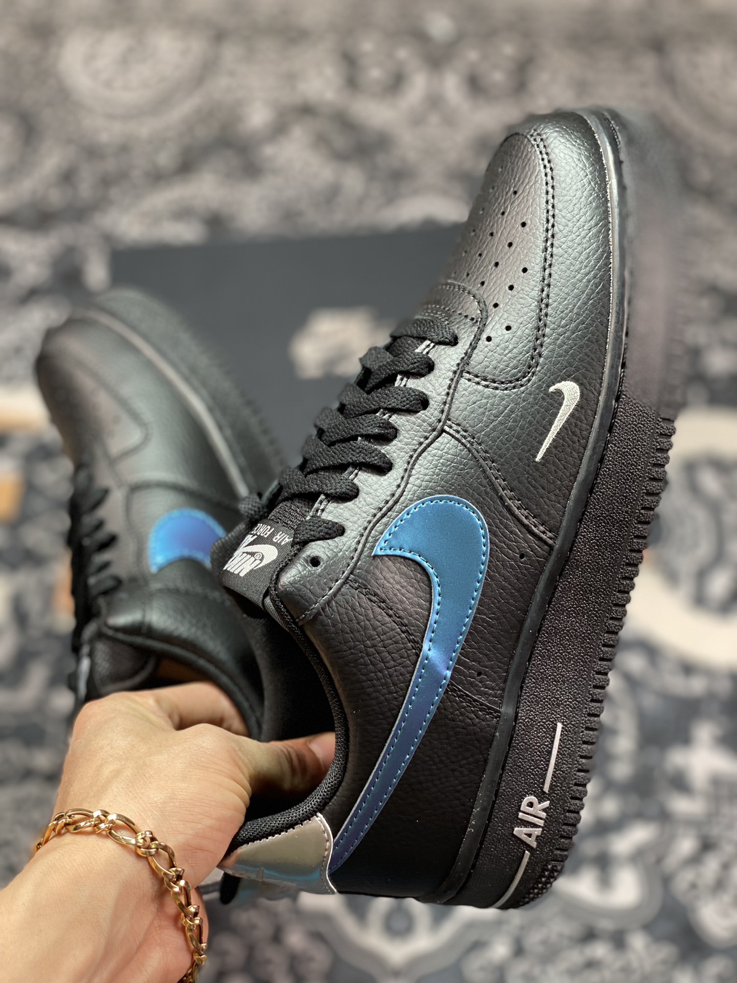 200 Nike Air Force 1’07 Low”Black Blue Lightning”空军一号FD0654-001